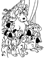 coloriage 101dalmatiens et le gros chien